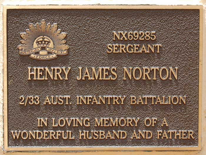 Norton Henry James Kokoda Track Memorial Walkway