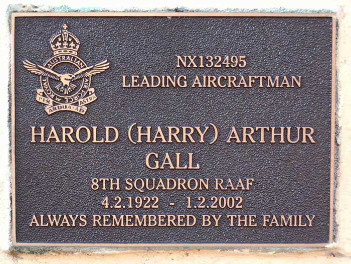 Gall Harold Harry Arthur Kokoda Track Memorial Walkway