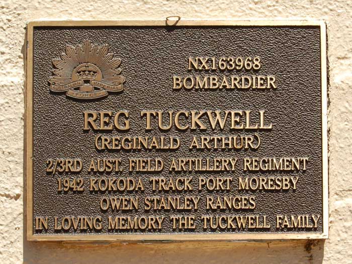 Tuckwell Reginald Arthur Reg Kokoda Track Memorial Walkway