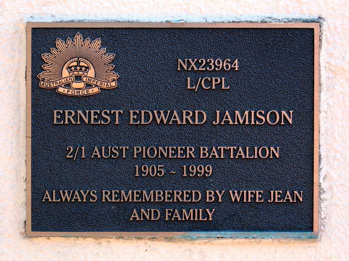 Jamison Ernest Edward Kokoda Track Memorial Walkway